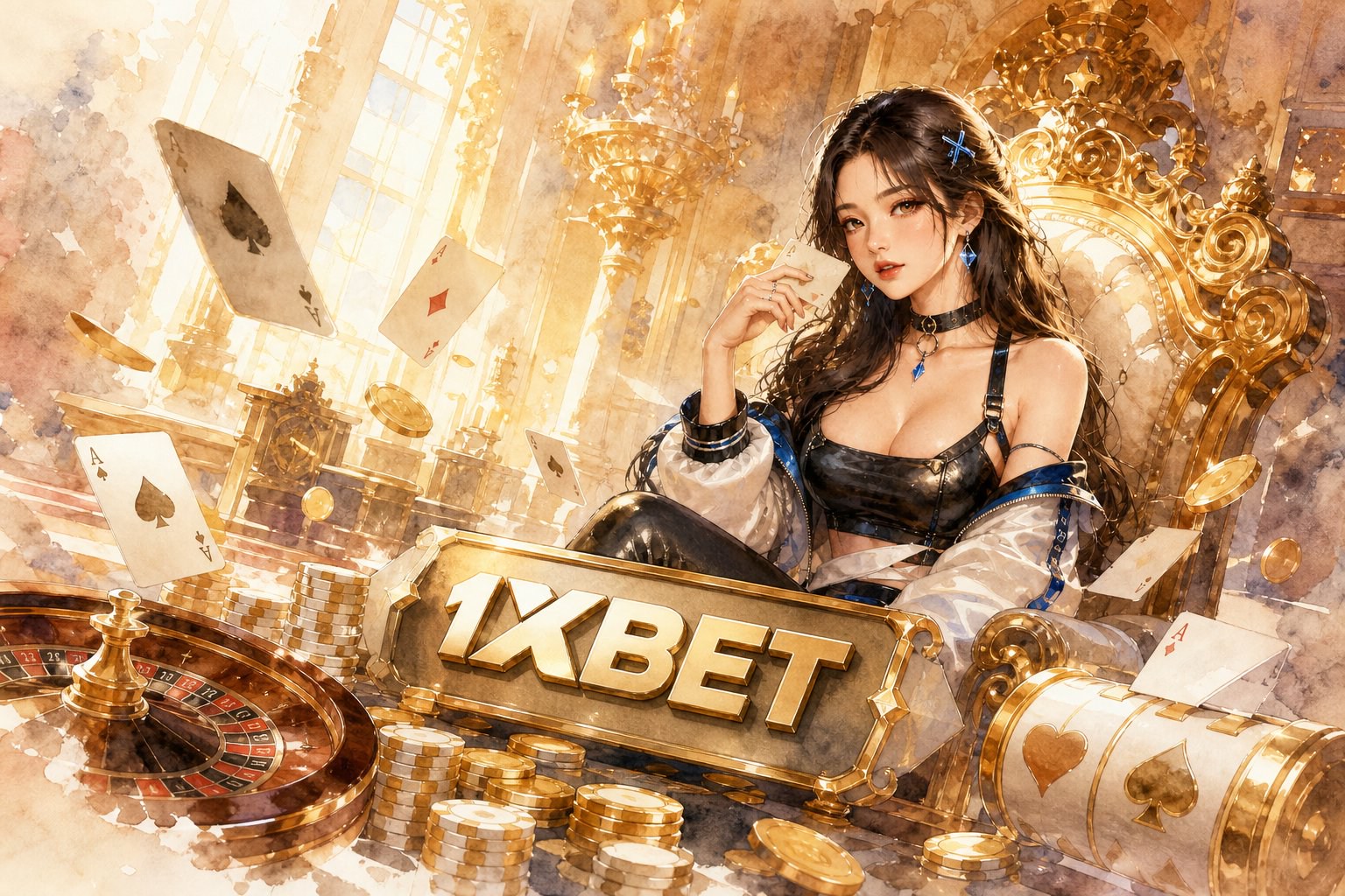 Bốn tựa game slot nổi bật trên 1XBET hiển thị trên màn hình điện thoại